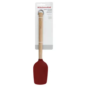 KitchenAid Birchwood Spoon Spatula with Silicone Head Empire Red