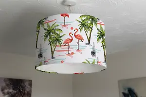 Flamingo & Palm Trees (Ceiling & Lamp Shade) / 45cm x 26cm / Lamp Shade