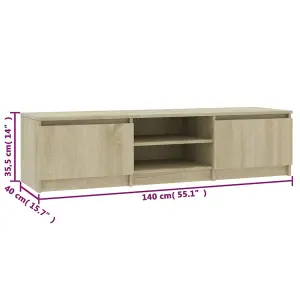 Berkfield TV Cabinet Sonoma Oak 140x40x35.5 cm Engineered Wood