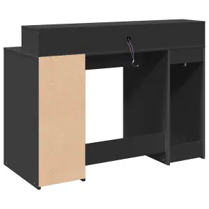 Berkfield Desk with LED Lights Black 120x55x91 cm Engineered Wood