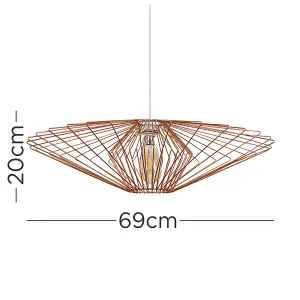 ValueLights Sinat Geometric Design Copper Wire Basket Cage Ceiling Pendant Light Shade