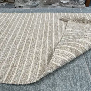 Bekal Flat Weave Rug Striped Design Cotton and Jute 60 cm x 90 cm