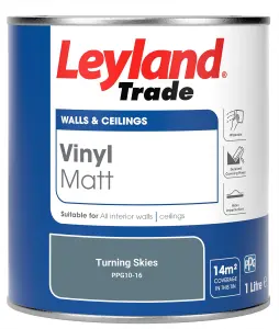 Leyland Trade Vinyl Matt Walls & Ceilings Emulsion Paint Turning Skies (PPG10-16) 1L