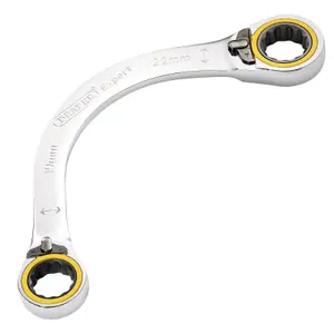 Draper Expert HI-TORQ Double Ring Ratchet Half Moon Spanner, 19 x 22mm 03937