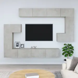 Berkfield Wall-mounted TV Cabinet Concrete Grey Engineered Wood