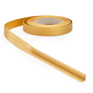 Pvc skirting board trim self-adhesive flexible 800-10 - 5m roll 10x10mm gold