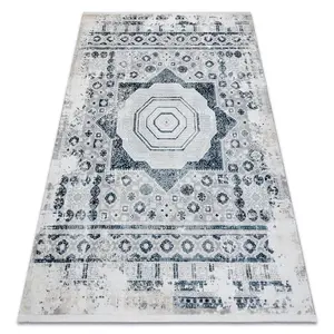 Modern carpet DUKE 51542 cream / blue - Rosette vintage structured, ve 160x220 cm