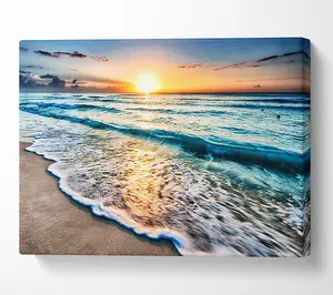 Sunset Ocean Movement Canvas Print Wall Art - Medium 20 x 32 Inches