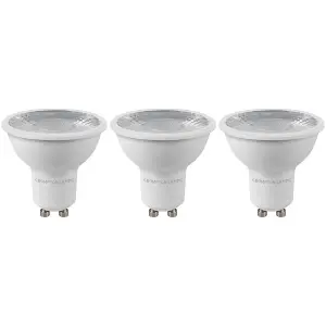 Crompton Lamps LED GU10 Spotlight 5W Thermal Plastic Cool White Clear (50W Eqv) (3 Pack)