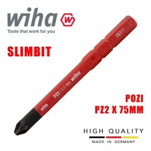 Wiha Slimbit Screwdriver SlimVario PZ SL PH Torx HEX 75mm 1000v VDE Electrician Pozidriv PZ2 34586