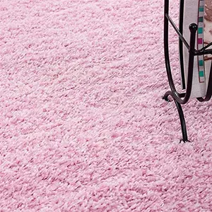 Abaseen 120x170 cm Baby Pink Shaggy Rug - Soft Touch Thick Pile Modern Rugs - Washable Area Rugs for Home and Office