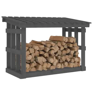 Berkfield Firewood Rack Grey 108x64.5x77 cm Solid Wood Pine