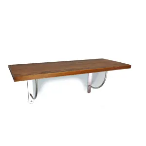 Solid Pine Rustical Shelf Dark Oak with LUK02 Bracket 25x110cm