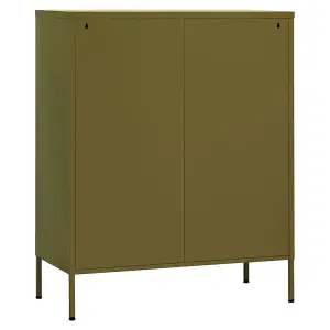 Berkfield Storage Cabinet Olive Green 80x35x101.5 cm Steel