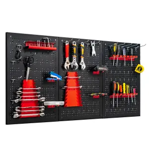 Costway Pegboard Wall Organizer Kit Garage Storage w/ Drill Bit Storage Rack