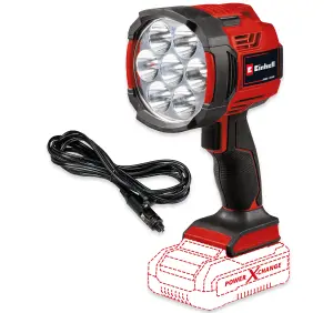 Einhell Power X-Change Cordless Torch LED 2500 Lumens - Handheld Trigger Torch - TE-CL 18/2500 Li AC - Body Only