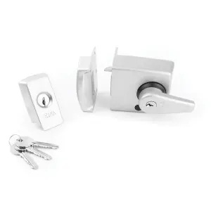 Dart Traditional Front Door Furniture & Lock Kit - Satin Chrome