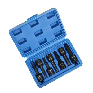 US PRO Tools 7PC 3/8" DR Impact Star Torx Bit Sockets Set T20 - T50 3990