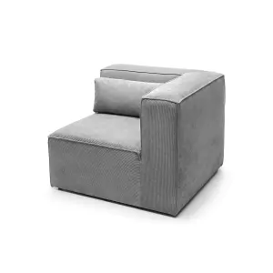 Doris Corner Unit Module in Light Grey Cord Chenille