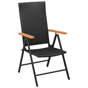 Berkfield Garden Chairs 4 pcs Poly Rattan Black