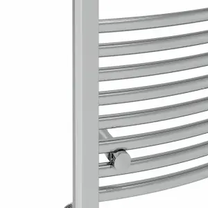 Right Radiators 1400x500 mm Curved Heated Towel Rail Radiator Bathroom Ladder Warmer Chrome