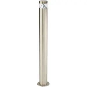 4 PACK Stepped Outdoor Bollard Light - 3.3W LED - 800mm Height - Stainless Steel