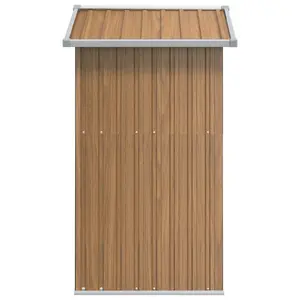 Garden Shed Galvanised Steel Outdoor Shed Bin Storage Brown