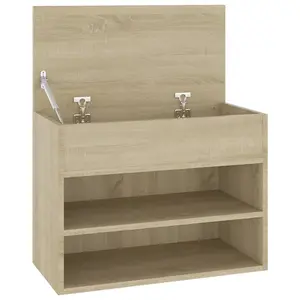 Berkfield Shoe Bench Sonoma Oak 60x30x45 cm Engineered Wood