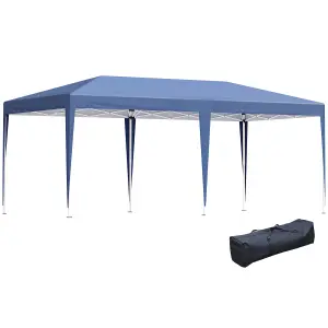 Outsunny 6 x 3(m) Pop Up Gazebo Patio Party Event Heavy Duty Canopy Blue