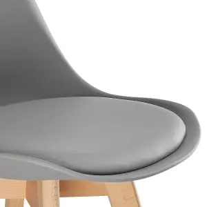 Dining Chairs Frederikke Set of 8 - padded, ergonomic shape - grey