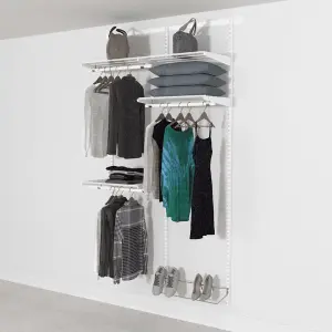 Open Wardrobe System with Shoe Storage 124cm (W) Static Shoe Shelf