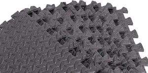 Black Gym Flooring Puzzle Mat Interlocking EVA Floor Tiles Non slip Rubber Cushion For Home Workout Yoga Matting,12pcs