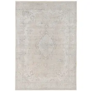 Distressed Natural Beige Persian Style Washable Non Slip Rug 200x290cm