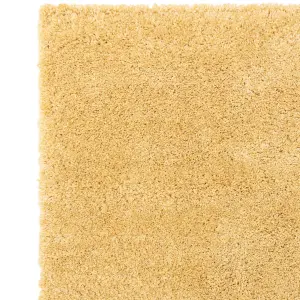 Yellow Shaggy Modern Plain Rug Easy to clean Dining Room-200cm X 290cm