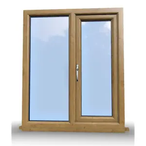 895mm (W) x 1145mm (H) Wooden Stormproof Window - 1/2 Left Opening Window - Toughened Safety Glass