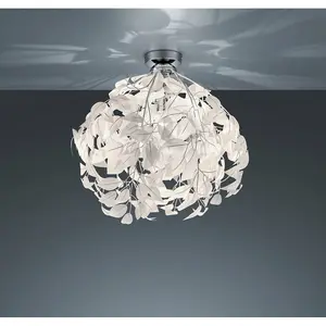 Luminosa Leavy Modern Semi Flush Ceiling Light Chrome - UK Stock