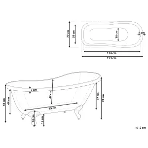 Freestanding Bath 1530 x 770 mm White CAYMAN