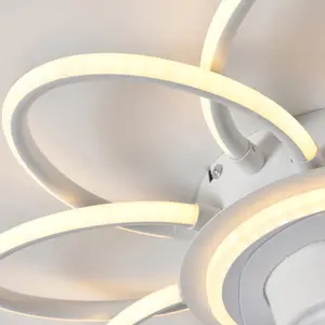 54cm 7 - Blade LED Dimmable Ceiling Fan with Remote Control and APP