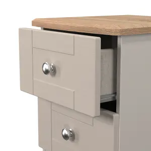 Sussex Ready assembled Beige & oak 2 Drawer Bedside chest (H)502mm (W)395mm (D)411mm