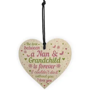 Red Ocean Nan Gifts From Grandchildren Wooden Heart Sign Birthday Gifts For Nan Nanny Grandparent Gifts