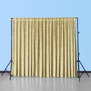 4x1M Crushed Velvet Backdrop, Photography Background Blackout Curtain - Gold