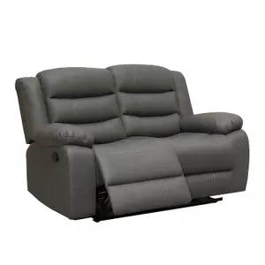 Milano Grey Leather Recliner Sofa  2 Seater