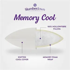 Slumberdown Memory Cool Memory Foam Cooling Pillow, Firm Support Slumberdown