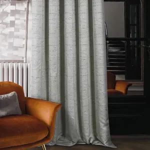 Home Curtains Rowan Metallic 65w x 72d" (165x183cm) Grey Eyelet Curtains (PAIR)