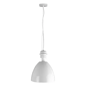 Interiors by Premier White Metal Pendant Light, Long Lasting White Pendant Ceiling Light, Easy Installation Ceiling Pendant