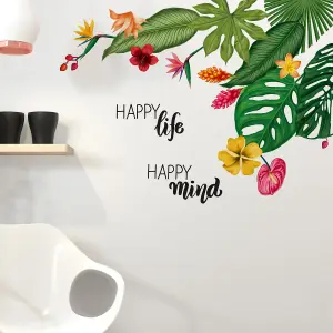 Walplus Summer Vibes Tropical Flowers Wall Stickers Mural Decal