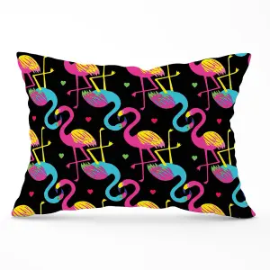 Vivid Flamingo Pattern Cushions 33cm x 48cm