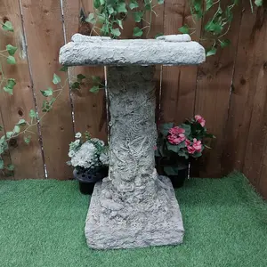 Stone Cast Detailed Jurassic Birdbath