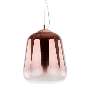 Luminosa Modern Hanging Pendant Copper 1 Light  with Glass Shade, E27