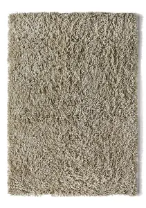 Oyster Shaggy Handmade , Luxurious , Plain , Shaggy , Wool Rug For Bedroom & Living Room-120cm X 170cm